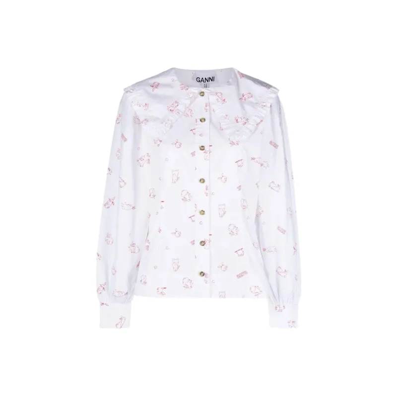 GANNI Shirts Women's White-0