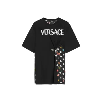 VERSACE X Dua Lipa Butterflies Safety Pin Logo T Shirt