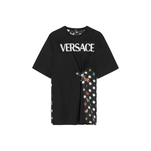 VERSACE X Dua Lipa Butterflies Safety Pin Logo T Shirt