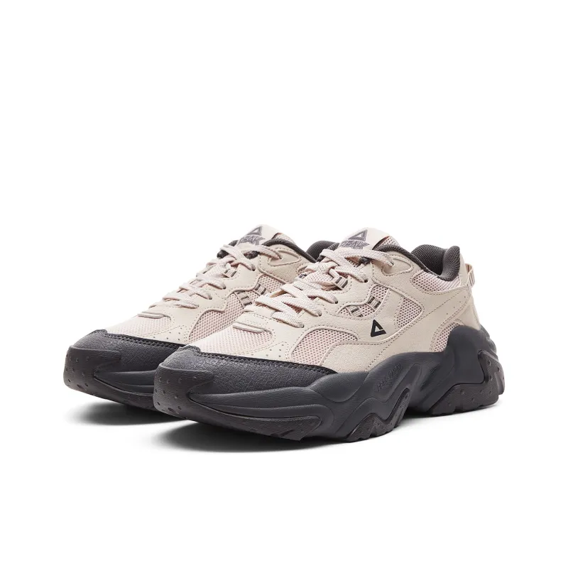 PEAK State Pole Cushioning, Slip Resistant, Lightweight Low Top Casual Shoes Men's Beige Dark Gray-2