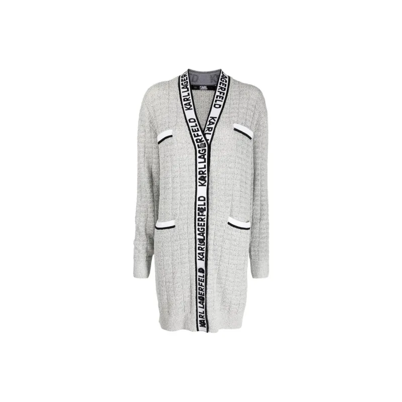 Karl Lagerfeld Bouclé Longline Cardigan-0