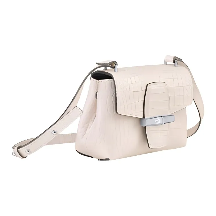 LONGCHAMP Roseau Cow Leather Shoulder Bag Crossbody Bag Small Size Women's White-2
