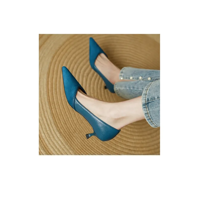 Echo&yolo High Heels Women's Black, Peacock Blue-1