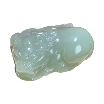 BUDOUXIAOAI Handlebar Piece White Jade/Pale Greenish White Jade Men's