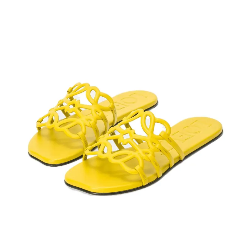 LOEWE Petal Slide Slippers Women's Yellow-2