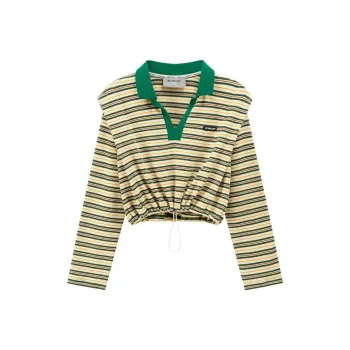 NO ONE ELSE T Shirt Women's Green Stripes