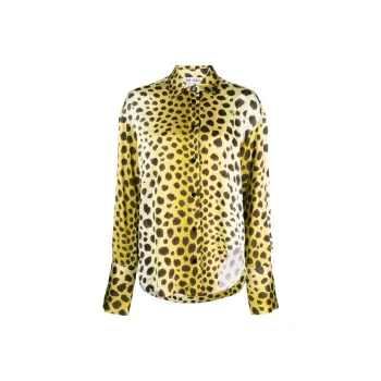 The Attico Eliza Leopard Pattern Buttoned Shirt