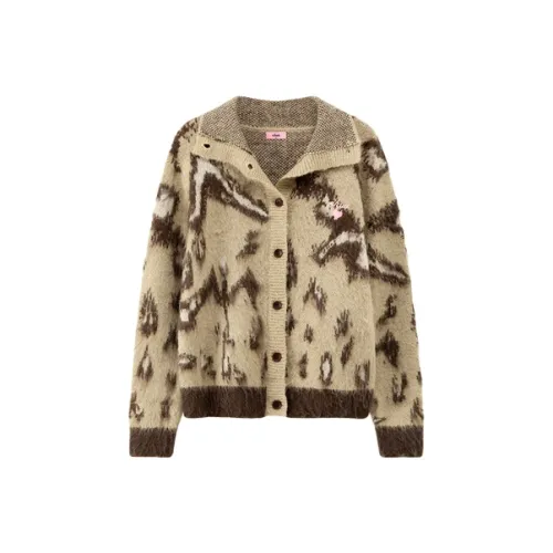 CHUU Knitwear Women's Leopard Print Coffee