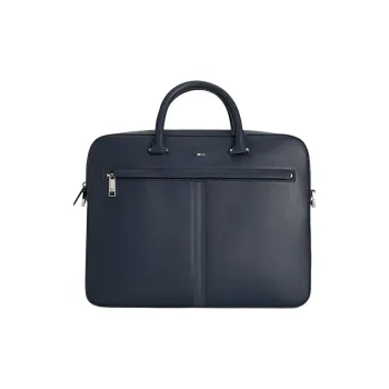 HUGO BOSS Artificial Leather Handbag Briefcase Unisex Dark Blue