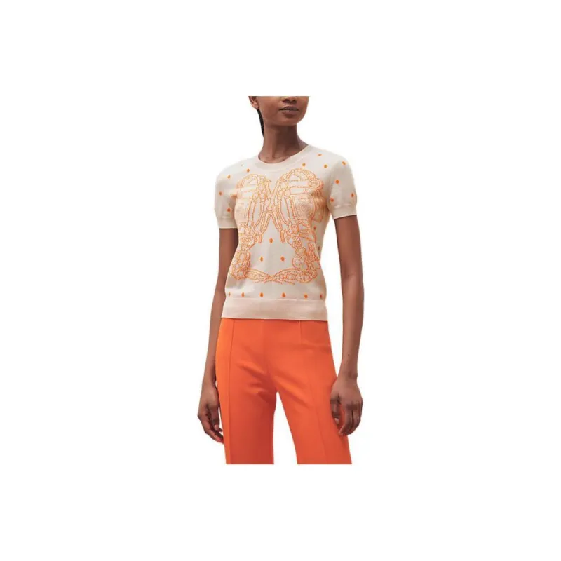 HERMES Cashmere Sweaters Women's Beige-0