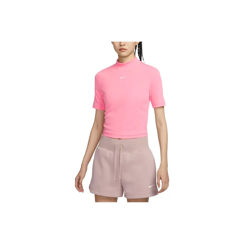 Nike T Shirts Women's Coral Pink-0