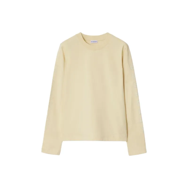 Burberry Logo Detailed Long Sleeved Crewneck Top-0