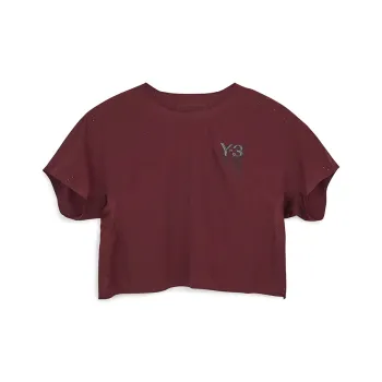 Y 3 T Shirts Women's Burgundy