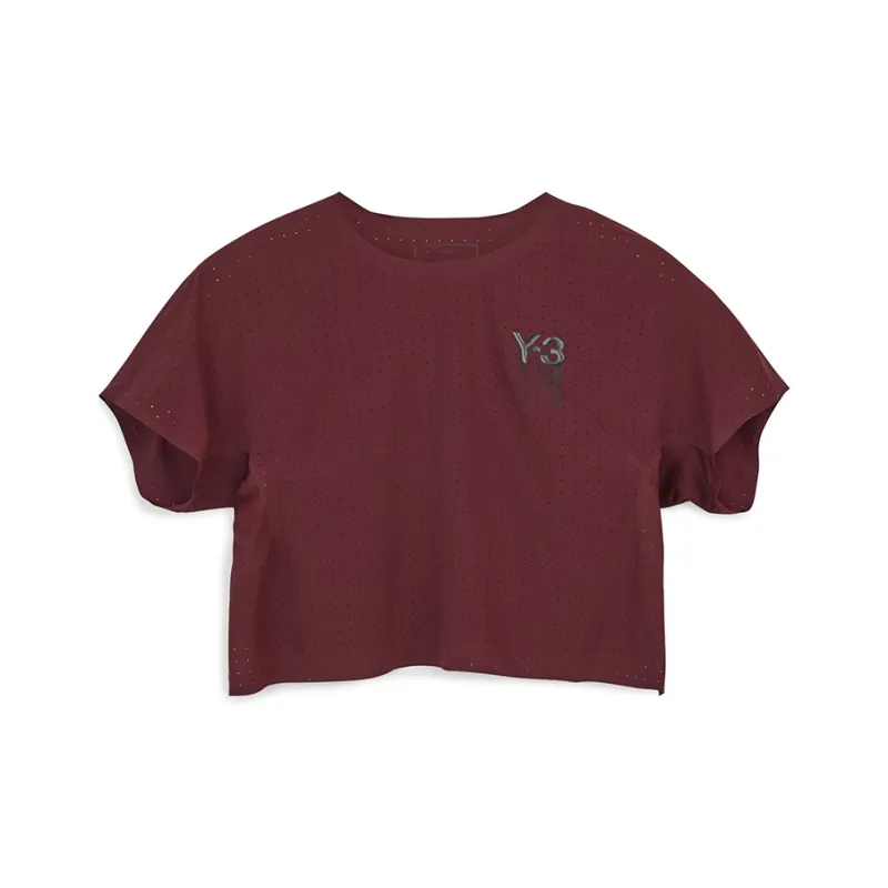 Y 3 T Shirts Women's Burgundy-0