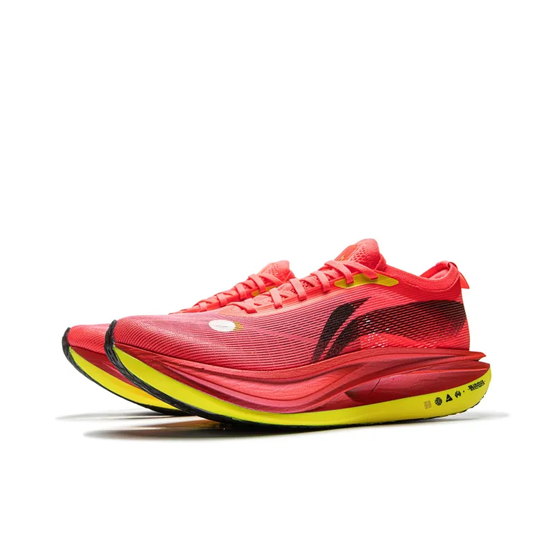 LINING Flyco 5 ELITE Running Shoes Men Low Top Fluorescent Begonia Red-2