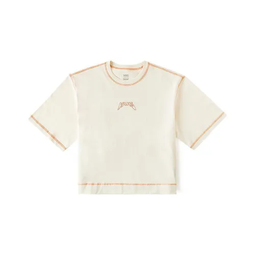 Vans Drop Shoulder Sleeve T Shirt Women's Vintage White