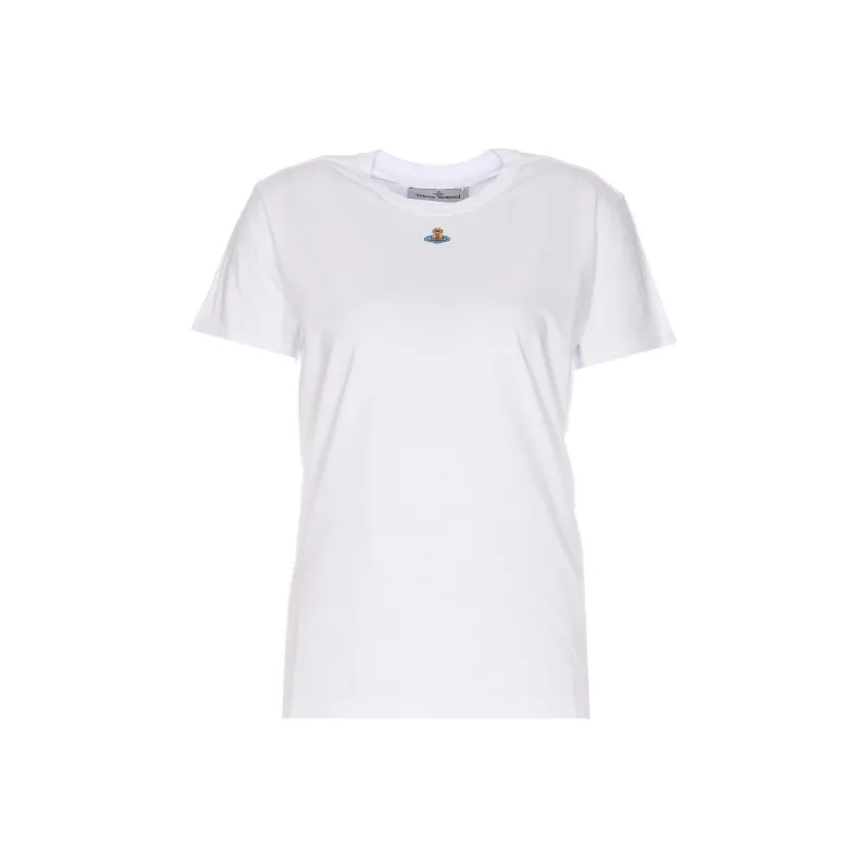 Vivienne Westwood Orb Logo embroidery Cotton T shirt-0