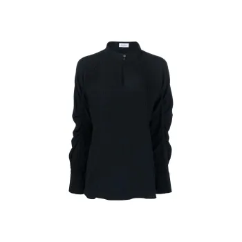 Ferragamo Keyhole neck Longsleeved Silk Blouse