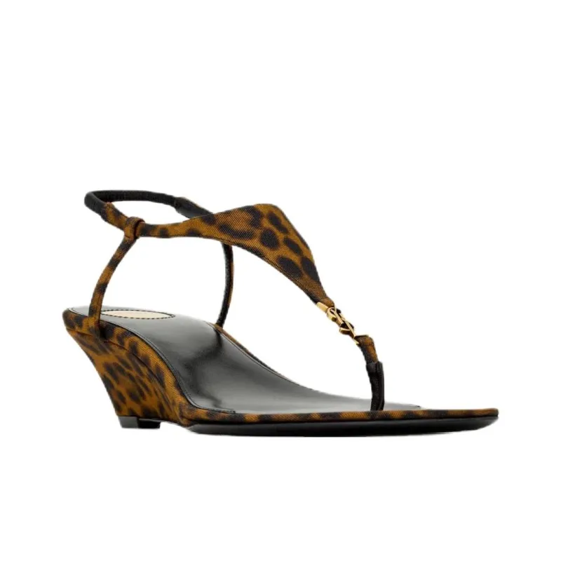 SAINT LAURENT CASSANDRA One Strap Sandals 4cm Women's Brown-2