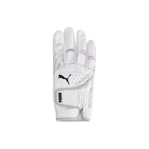 PUMA Synthetic Leather, Polyester, Polyurethane Gloves Unisex White