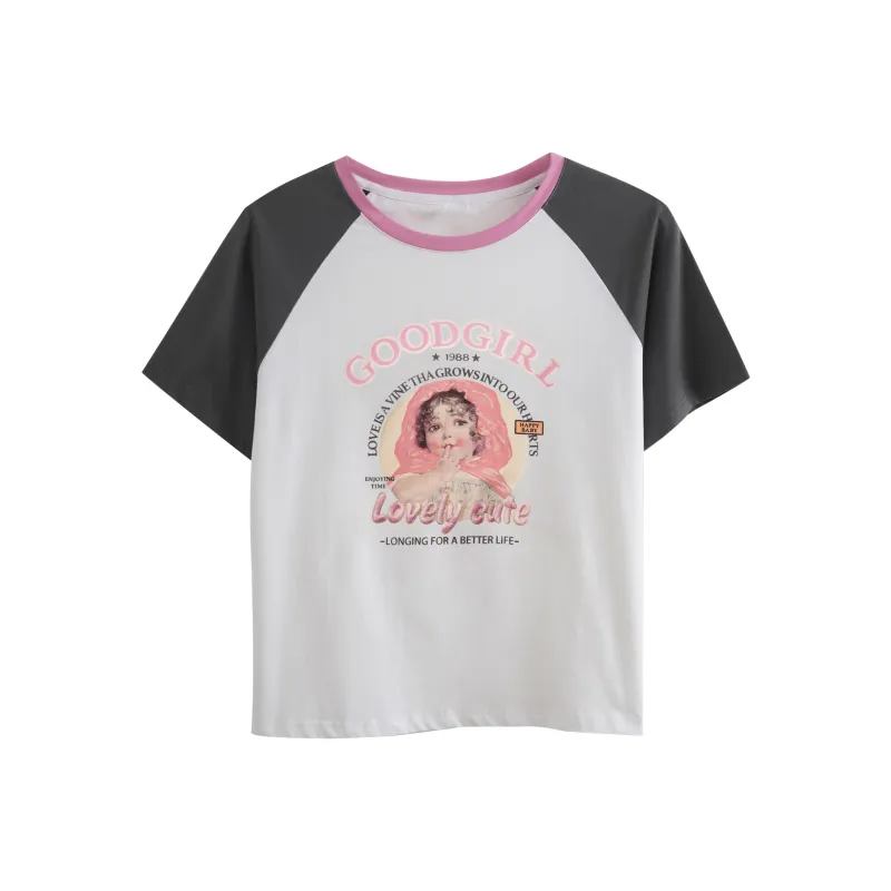Olrain T Shirt Women's Gray & White-0