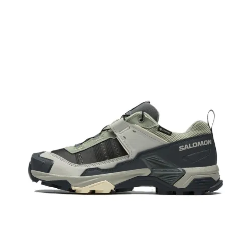 SALOMON X ULTRA 5 Slip Resistant And Abrasion Resistant Support Low Top Hiking Shoes Women's Seaweed Green