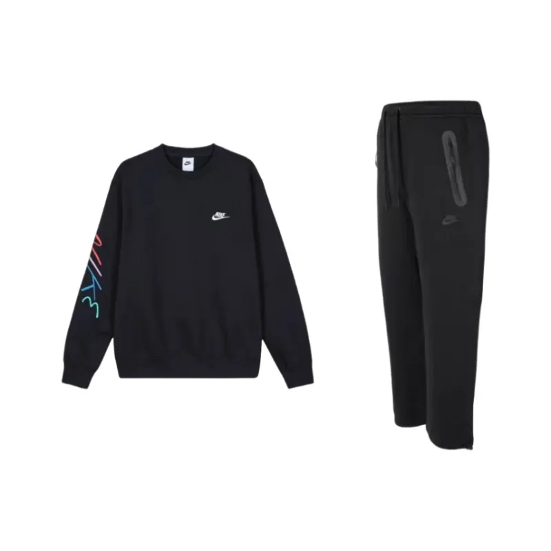 Nike Club FLEECE Sweatshirt Set Men's Black-0