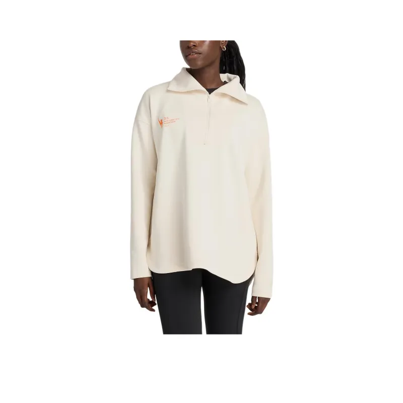 New Balance NYC MarathonHalf Zip Oversized TCS DRY Sweatshirt Women's Linen-0