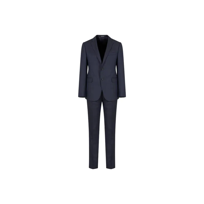 EMPORIO ARMANI Single breasted Slim fit Suit In Superfine Wool With A Striped Chevron Motif-0