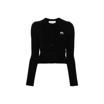 Marine Serre Core Button Up Knitted Cardigan