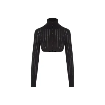 Alaia Long Sleeved Knitted Cropped Cardigan