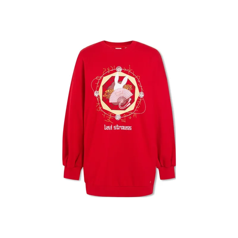 Levis Sweatshirts Women's Red-0