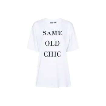MOSCHINO Slogan print Zip up T shirt