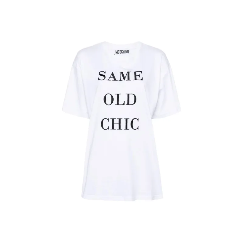 MOSCHINO Slogan print Zip up T shirt-0