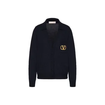 Valentino VLogo Embroidered Buttoned Cardigan