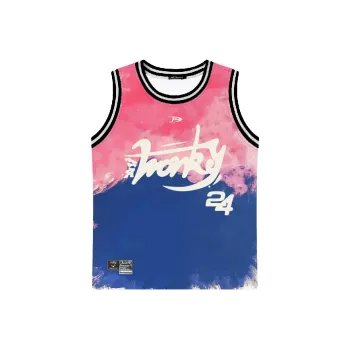 FireMonkey Basketball Jersey Unisex Pink Blue Dyed