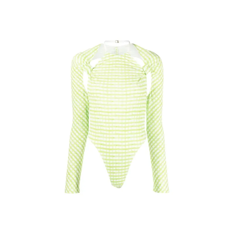 Jacquemus Check print Cut out Bodysuit-0