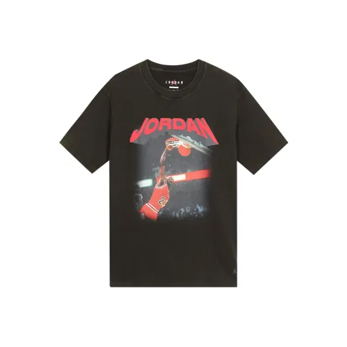 Jordan Drop Shoulder Sleeve T Shirt Women's Black Gray
