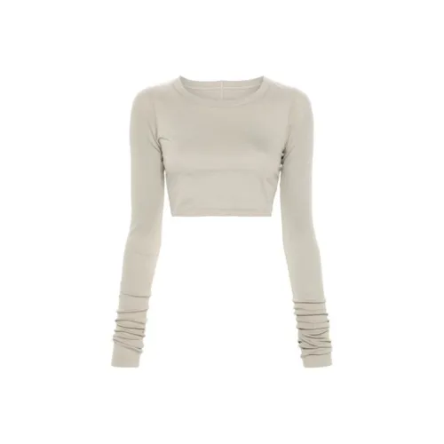 RICK OWENS Crop Long Sleeve Tee 'Natural'