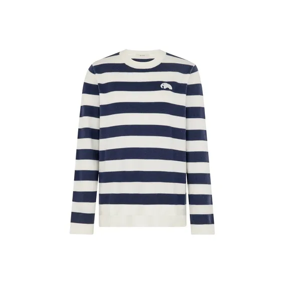 MEIYANG Knitwear Women's Blue White Stripes-0