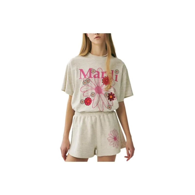 MARDI MERCREDI T Shirt Women's Oat Pink Korean Style-0