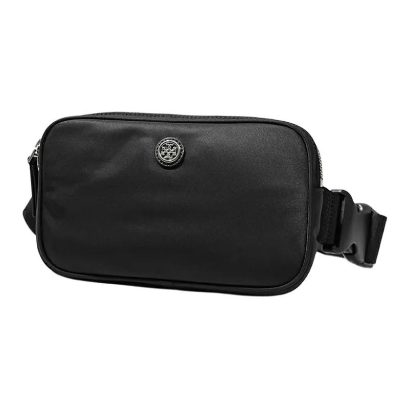TORY BURCH Recycled Nylon Leather Trim Sling Bags One Shoulder Crossbody Fanny Pack Women's Black-1