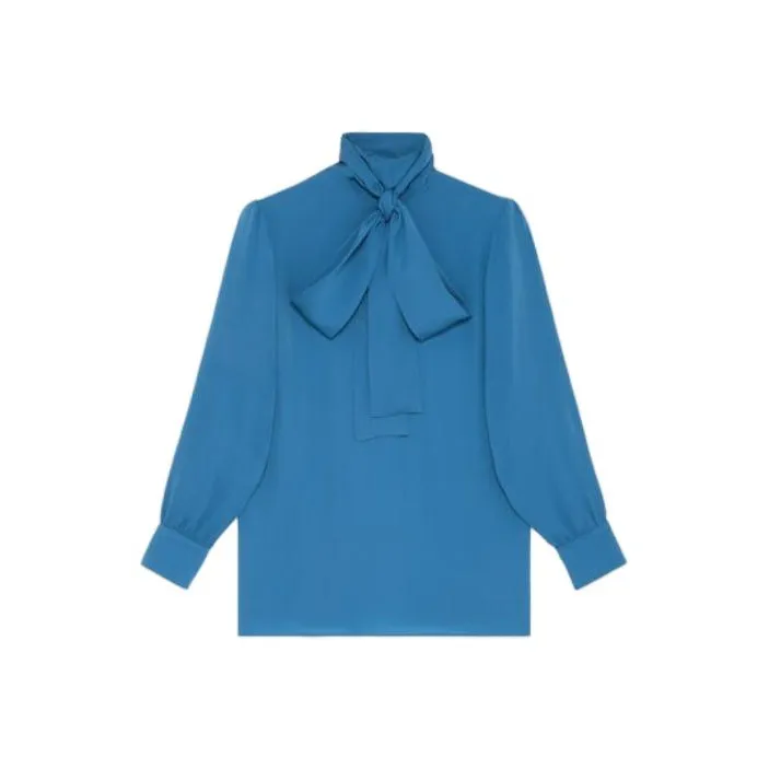 GUCCI Pussy bow Collar Silk Blouse-0