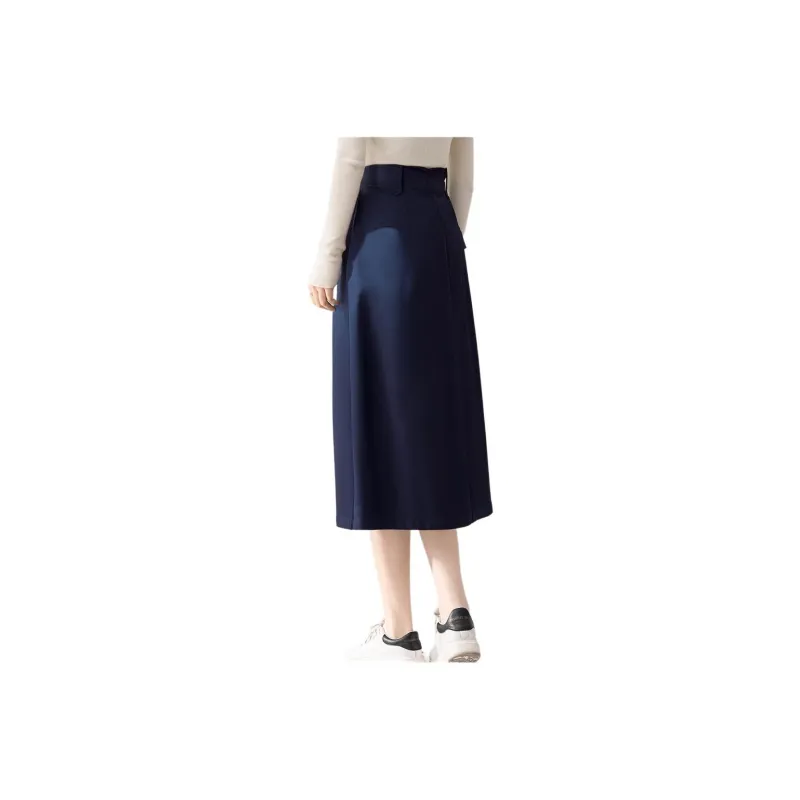 Love Elaine Casual Long Skirt Women's Navy Blue-1