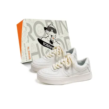 ROBINHOOD Coverage Slip Resistant Cushioning Impact Resistance Abrasion Resistant Low Top Skateboard Shoes Men's White