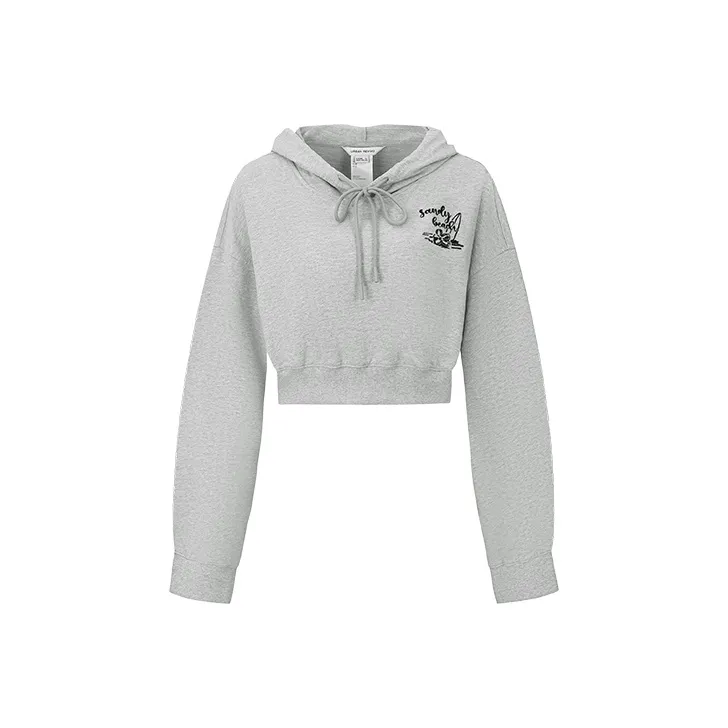 URBAN REVIVO Sweatshirt Women's Light Gray Heather Gray-0