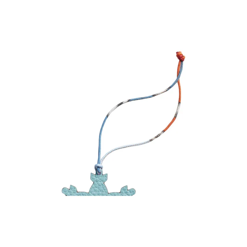 HERMES Taurillon Leather Bag Charm Bag Merch Women's Sky Blue-3
