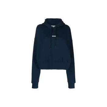 MSGM Logo print Cropped Hoodie