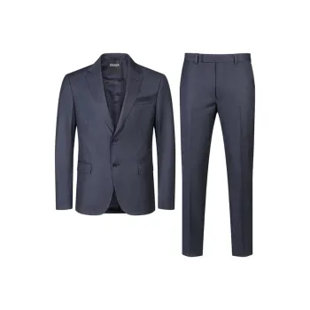 Zegna FW24 Business Suits Men's Dark Blue