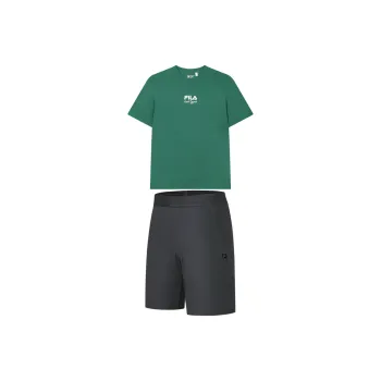 FILA Casual Sportswear Men Midsummer Green+Deep Ink Gray